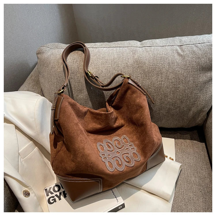 Skovae | Dame Luxus Mærke Messenger Tasker Retro Brun Crossbody Tote Tasker Spand Clutch Taske Indkøb Stor Kapacitet Rejsetaske