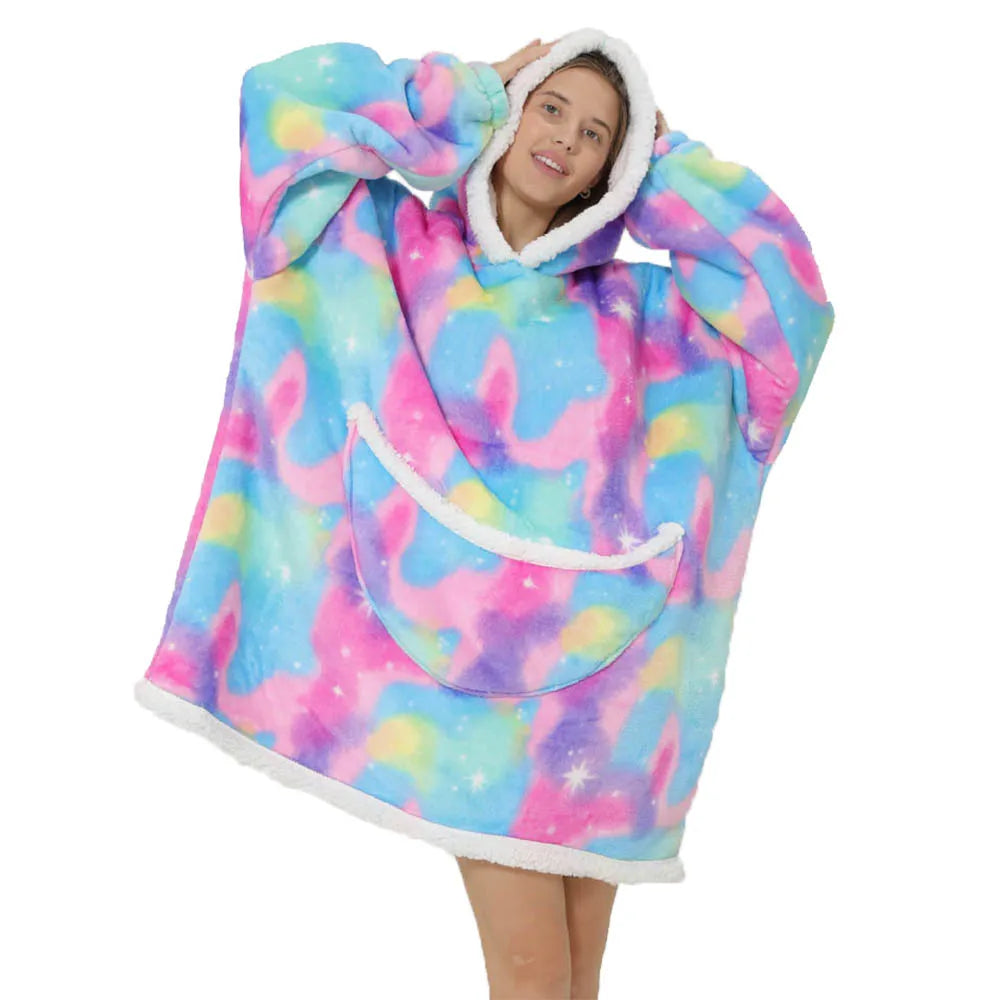 Stilla | Oversized fleece tæppe med hætte og lommer