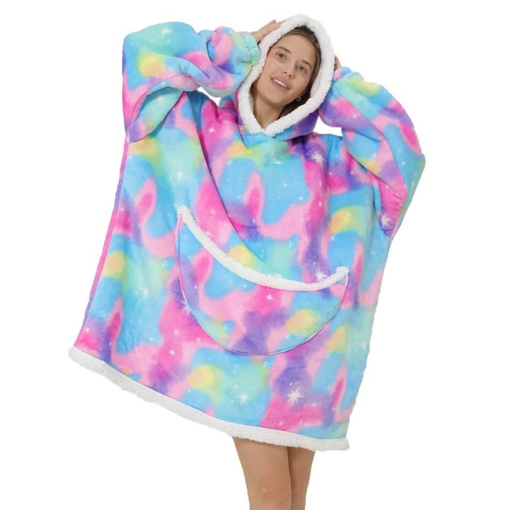Stilla | Oversized fleece tæppe med hætte og lommer