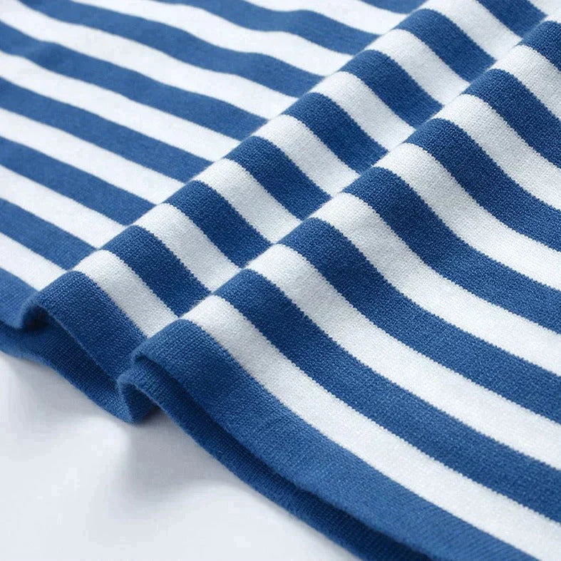 Stilla | Langærmet T-shirt Stribet Rundhals Relaxed Fit Åndbar Bomuld