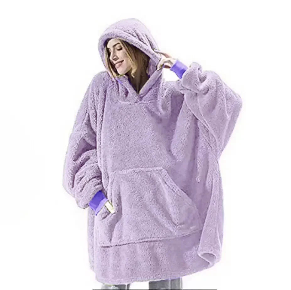 Stilla | Overdimensioneret flannel tæppe hoodie til mænd & kvinder