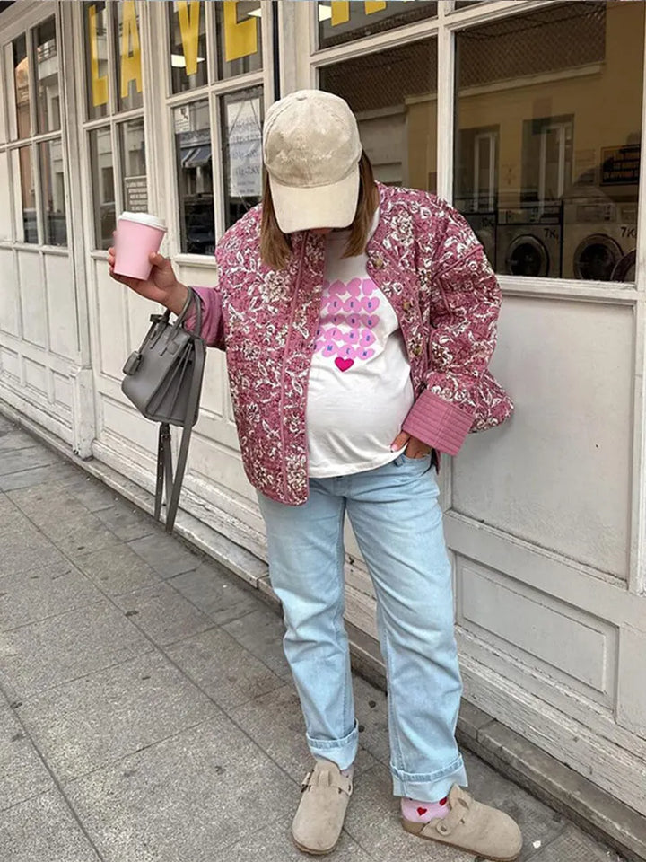 Stilla | Jakke Trend Med Floral Mønster