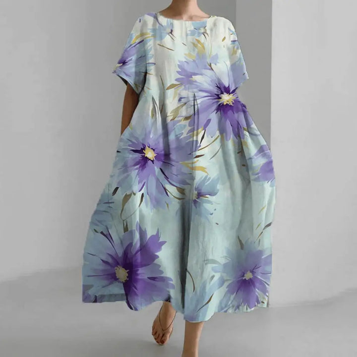 Stilla | Midi Kjole Med Blomster Mønster