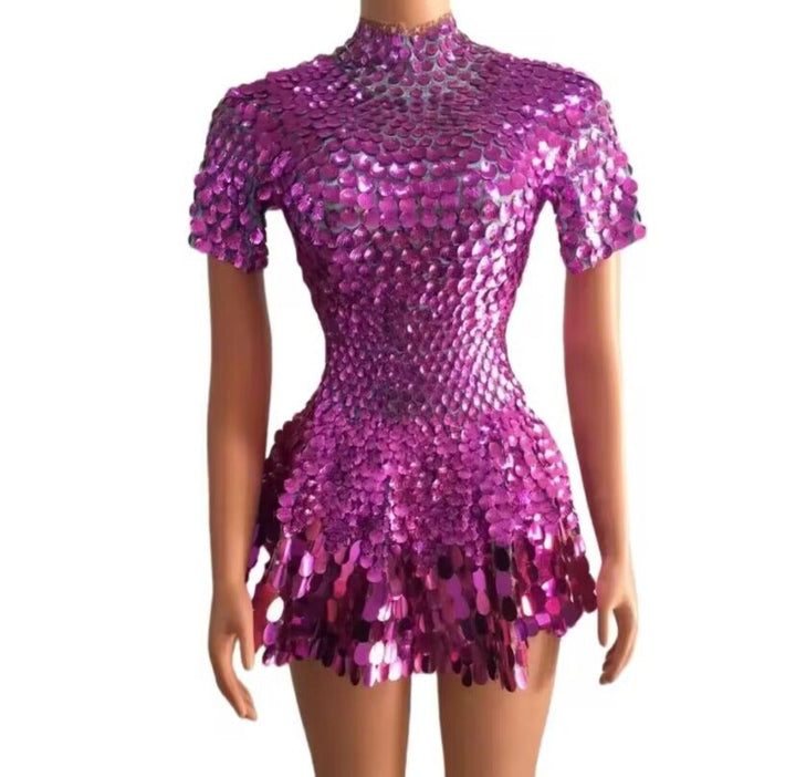 Stilla | Glitrende Pailletter Havfrue Leotard Mikro Kjole