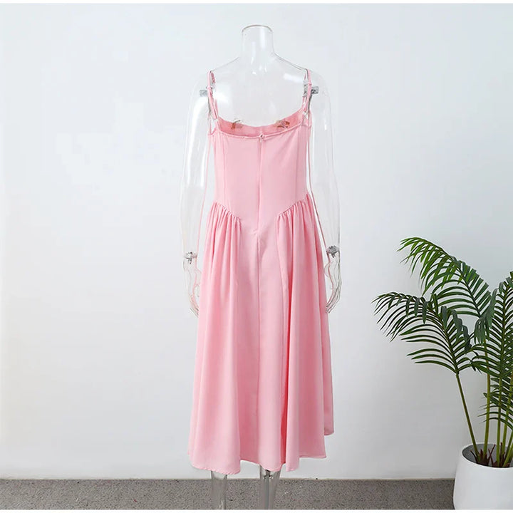 Stilla | Bustier Plisseret Midi Kjole