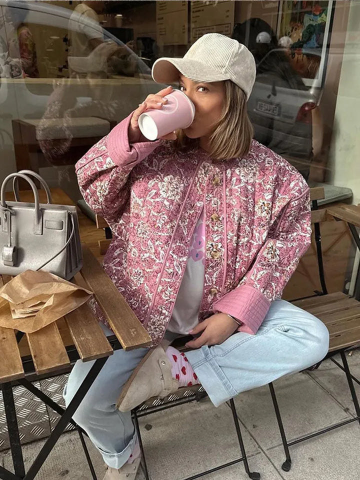 Stilla | Jakke Trend Med Floral Mønster