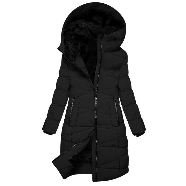 Stilla | Vinter Steppjakke Lang - Vindafvisende Hættetrøje med Lynlås, Mode & Elegant