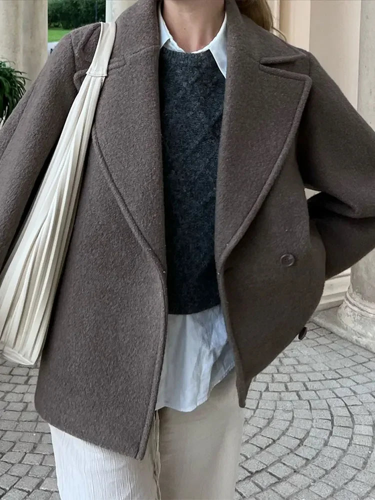 Stilla | Dame Oversized Dobbeltbrystet Frakke