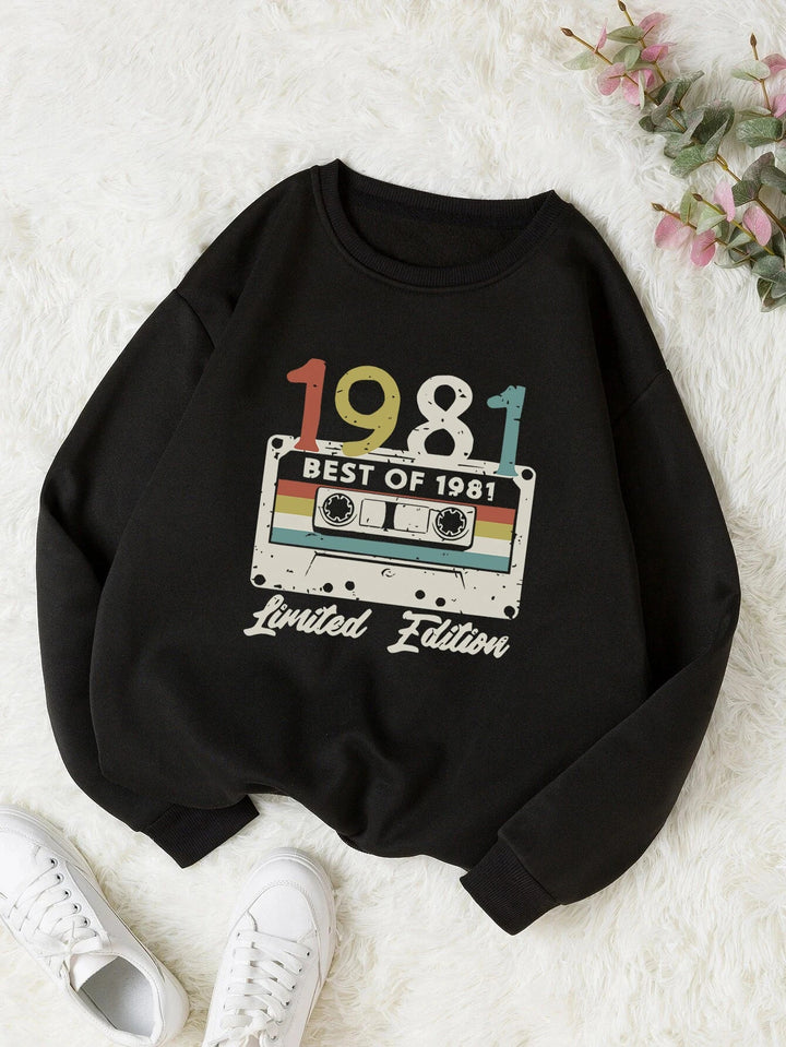 Stilla | Dame sweater med moderne tryk