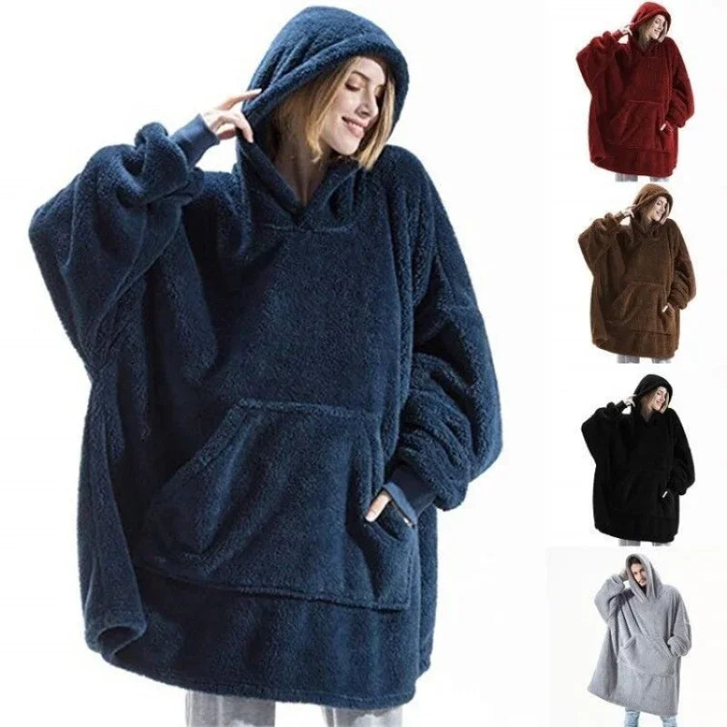 Stilla | Overdimensioneret flannel tæppe hoodie til mænd & kvinder