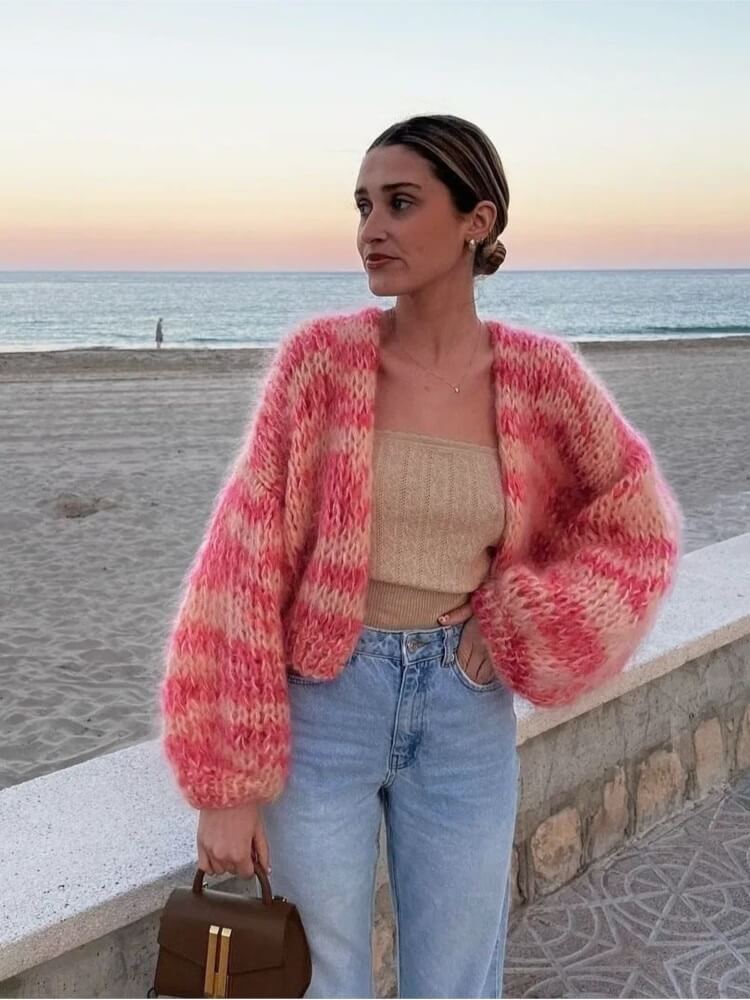 Stilla | Stribet Åben Pullover