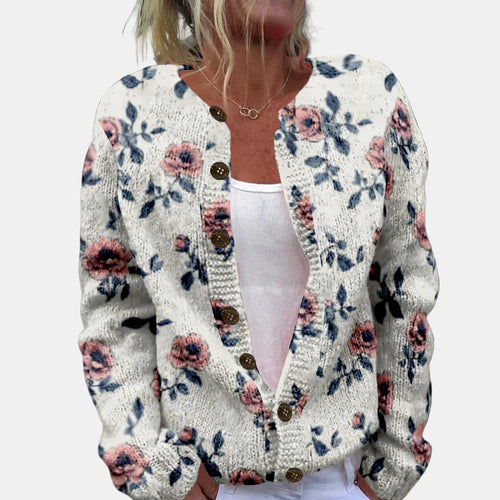 Stilla | Smukt Rosenmønster Cardigan