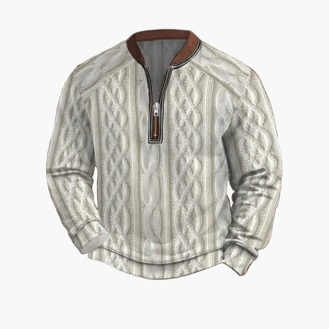 Stilla | Strikpullover med Lynlås - Moderne Fritidslook til Efterår og Forår