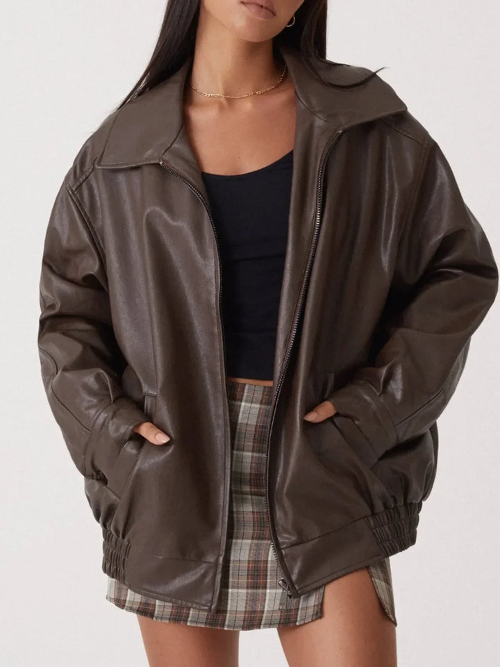 Stilla | Oversized Læderjakke
