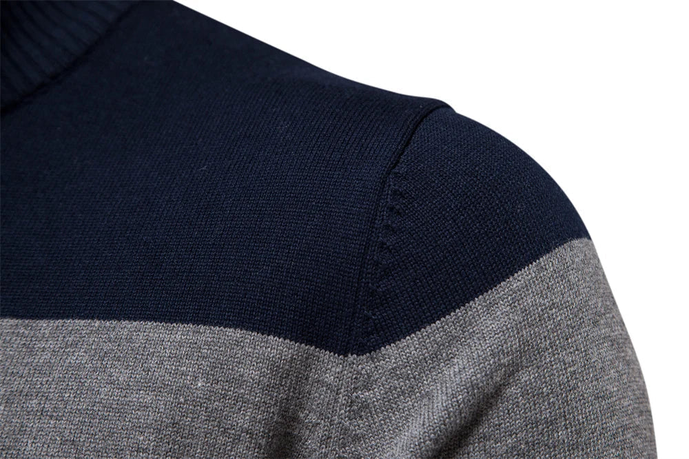 Stilla | Strikpullover med Kvart Lynlås - Elegant Fint Strik til Erhvervsliv & Fritid