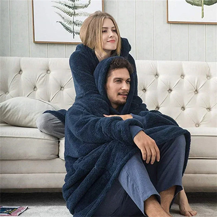 Stilla | Overdimensioneret flannel tæppe hoodie til mænd & kvinder