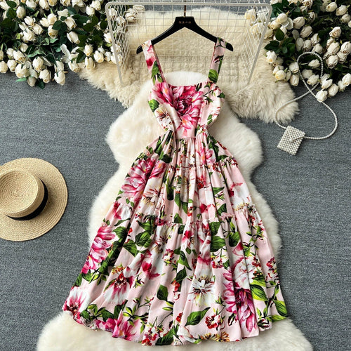 Stilla | Elegante Print Slip Chiffon Kjole