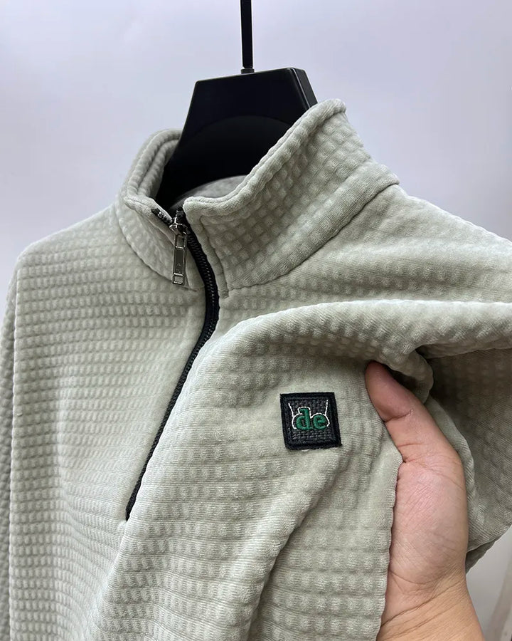 Stilla | Alpaca Fleece Sweater med Halv Lynlås