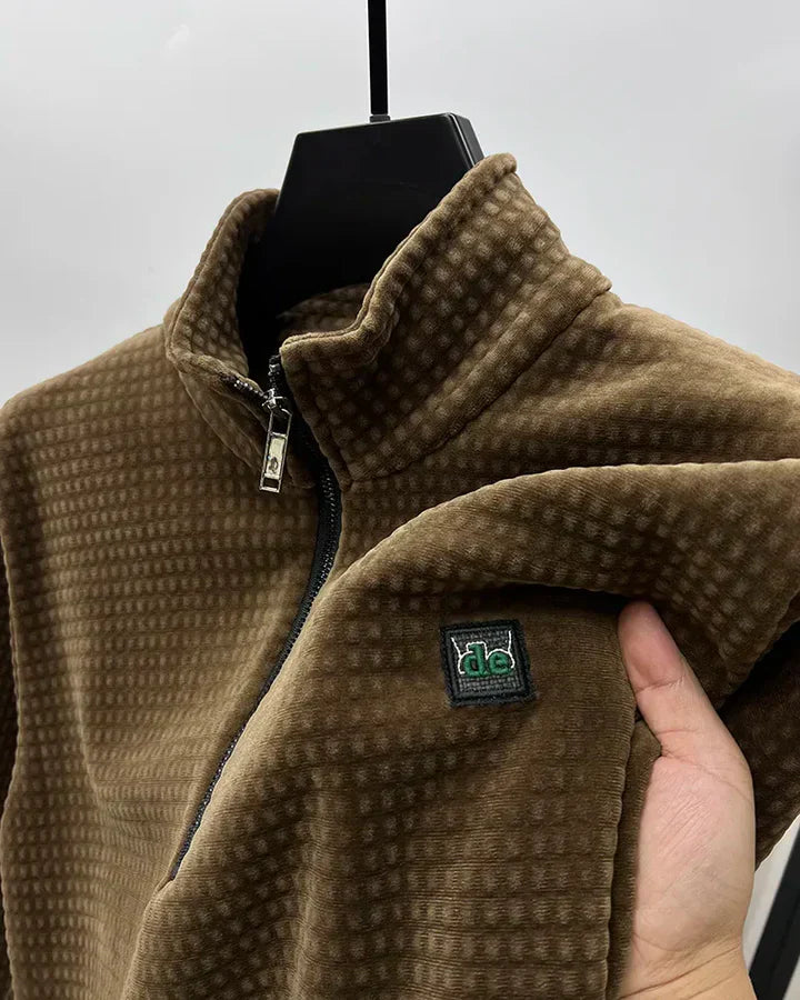 Stilla | Alpaca Fleece Sweater med Halv Lynlås