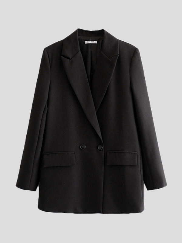 Stilla | Kvinders Blazere Ensfarvet Revers Knap Langærmet Blazer