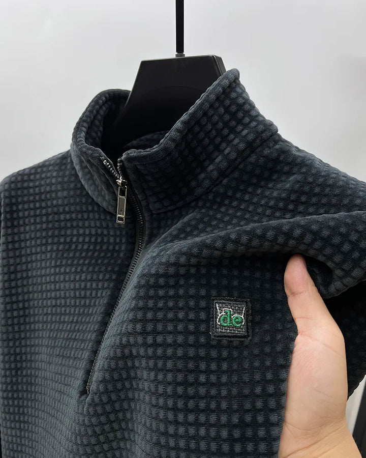 Stilla | Alpaca Fleece Sweater med Halv Lynlås