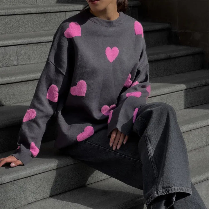 Stilla | Pullover med strikket hjerte