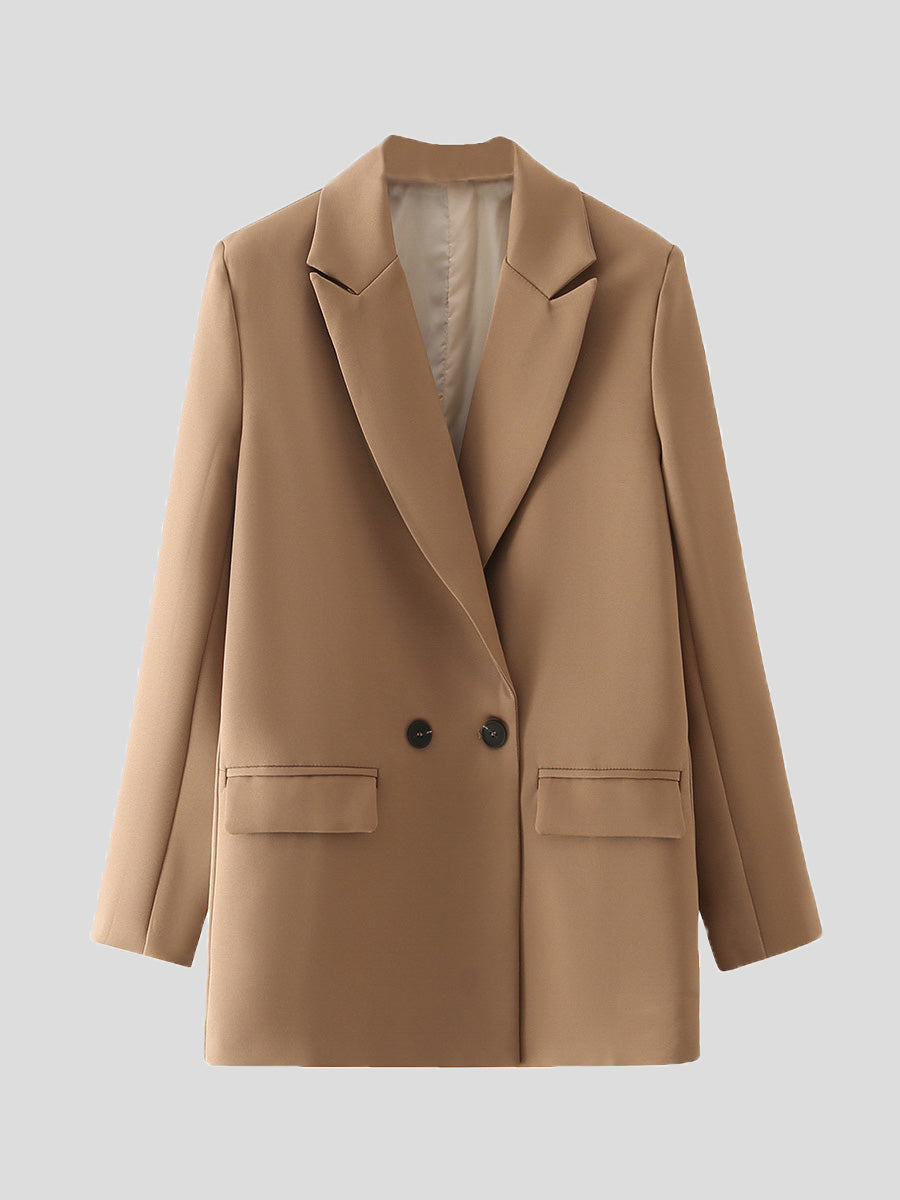 Stilla | Kvinders Blazere Ensfarvet Revers Knap Langærmet Blazer