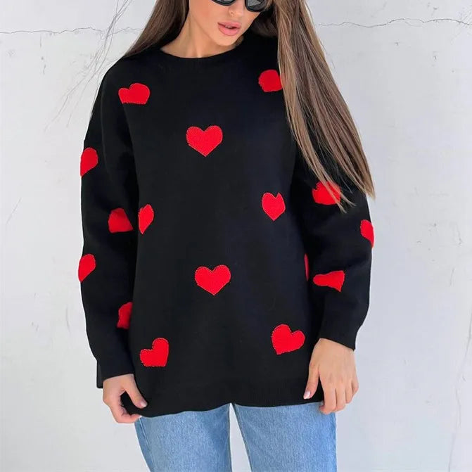 Stilla | Pullover med strikket hjerte