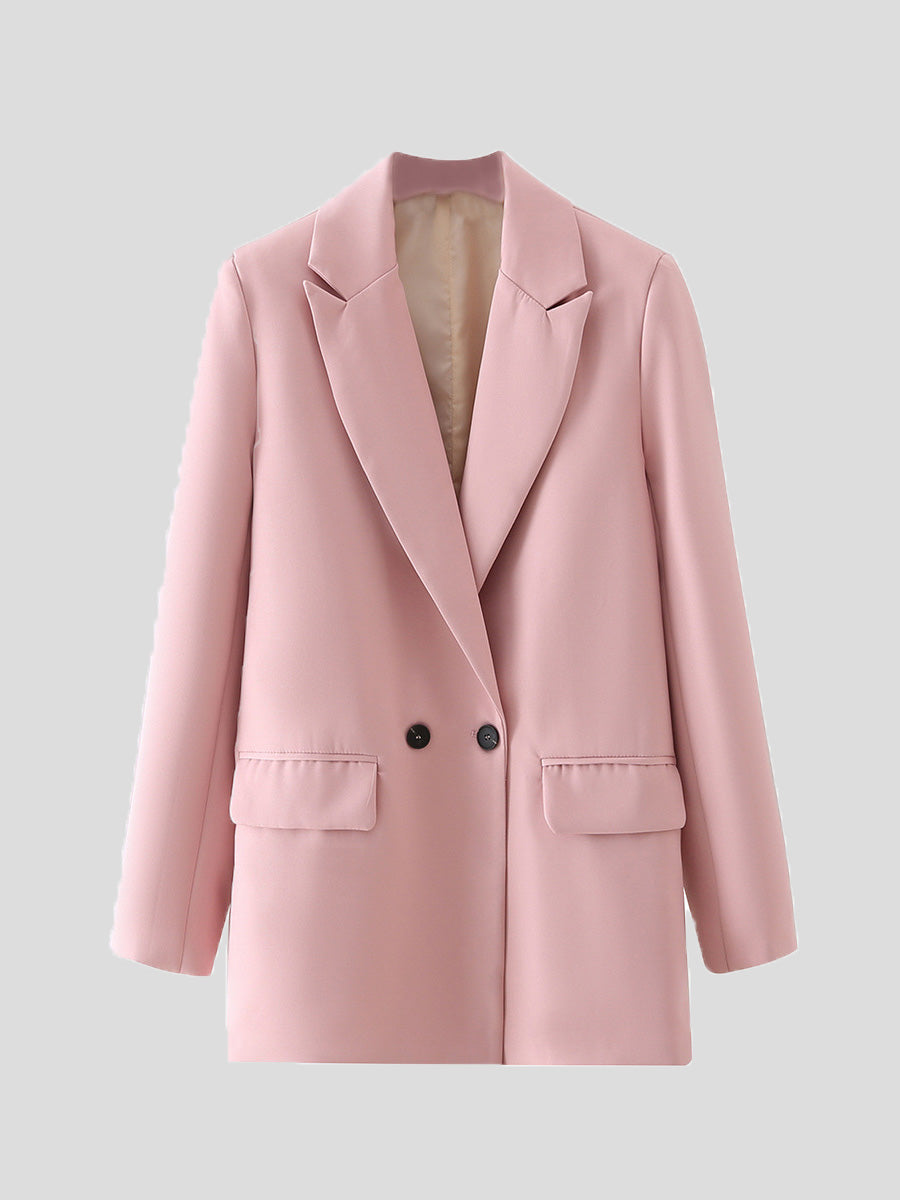 Stilla | Kvinders Blazere Ensfarvet Revers Knap Langærmet Blazer