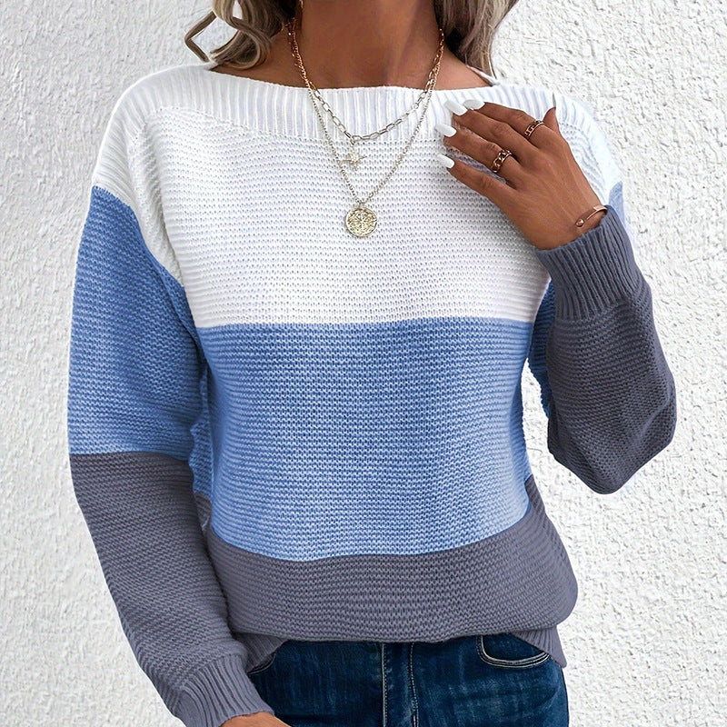Stilla | Elegant To-farvet Strikpullover Til Damer