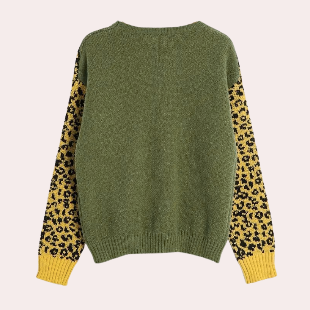 Stilla | Moderne Leopard Mønster Sweater til Damer