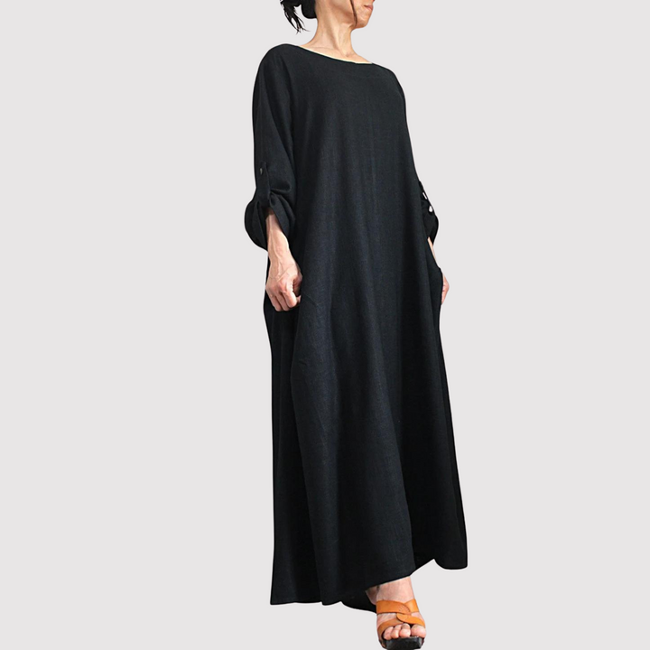 Stilla | Vintage Bomuld Linned Lang Kjole