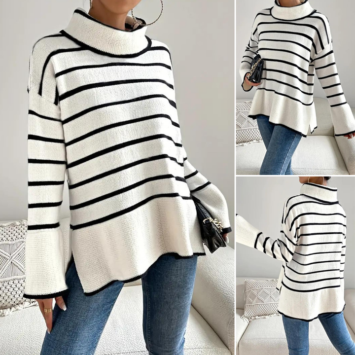 Stilla | Stribet rullekravepullover