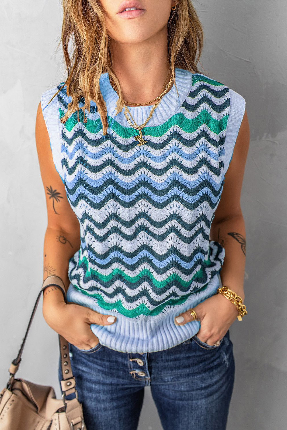 Stilla | Strikket Rainbow Tank Trøje