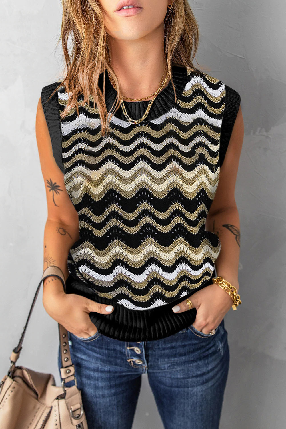 Stilla | Strikket Rainbow Tank Trøje