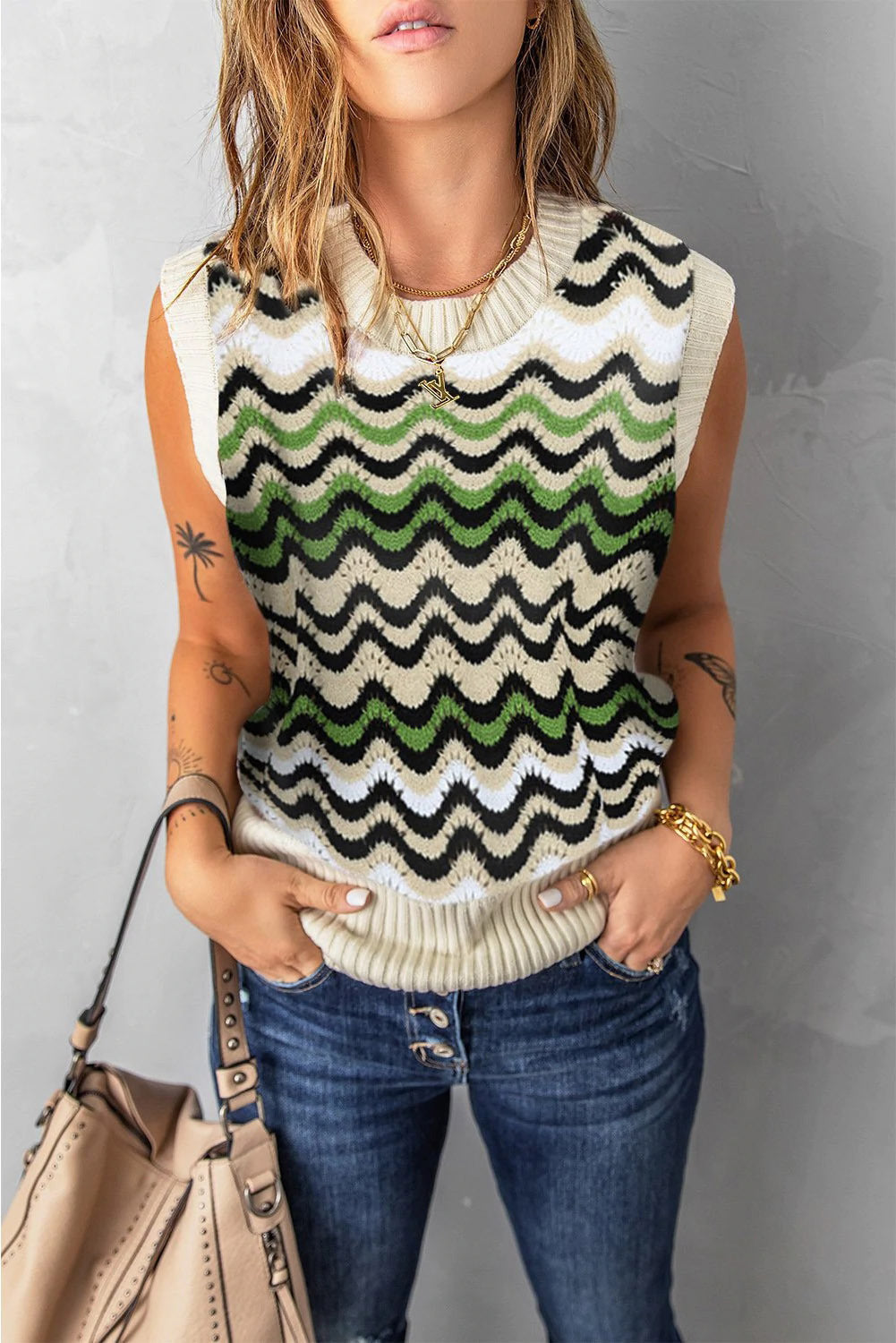 Stilla | Strikket Rainbow Tank Trøje