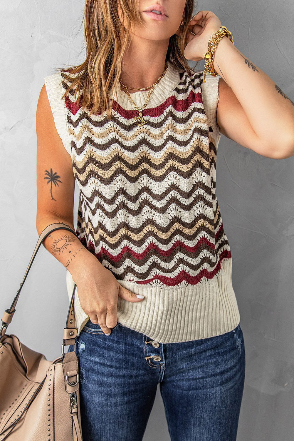 Stilla | Strikket Rainbow Tank Trøje
