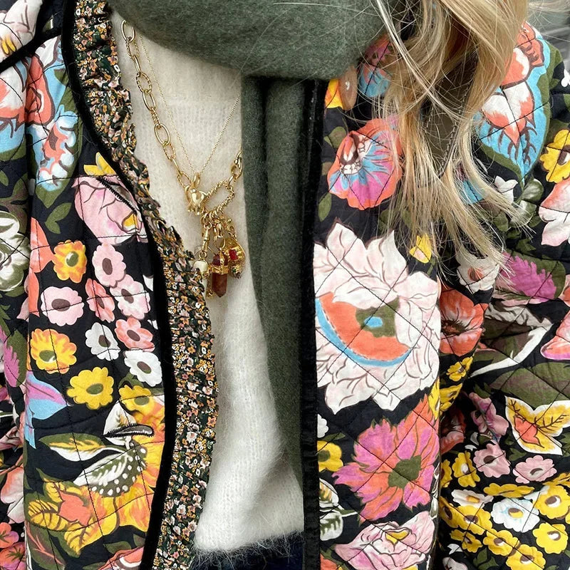 Stilla | Floral Quilted Frakke