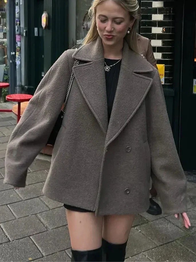 Stilla | Dame Oversized Dobbeltbrystet Frakke