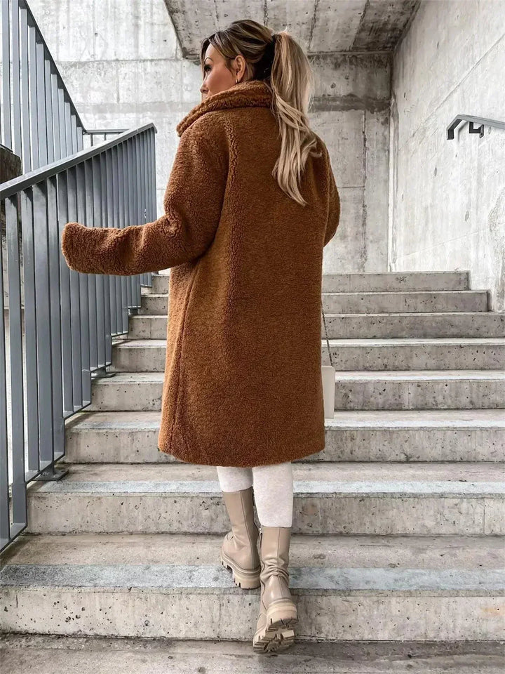 Stilla | Lang Jakke med Blødt og Struktureret Print