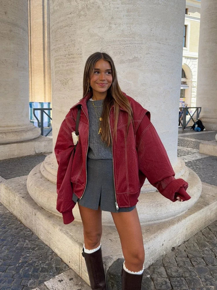 Stilla | Størrelse Zip up Jakke Løs Streetwear