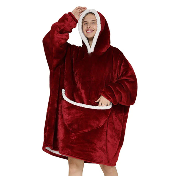Stilla | Oversized fleece tæppe med hætte og lommer