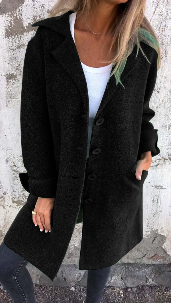 Stilla | Elegant Dame Langfrakke Ullblanding Design med Langvarig Charme