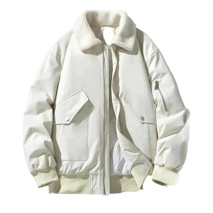 Stilla | Vinter Bomberjakke med Modest Lamb Pels Krave - Casual Stil til Kolde Dage
