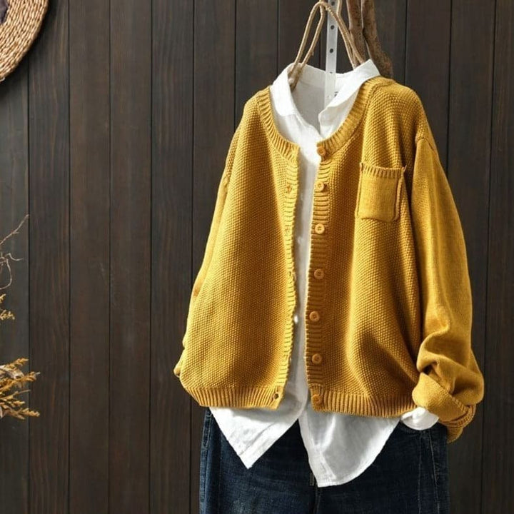 Stilla | Cardigan Strik Knaplukning Oversized Fit Blød og Behagelig