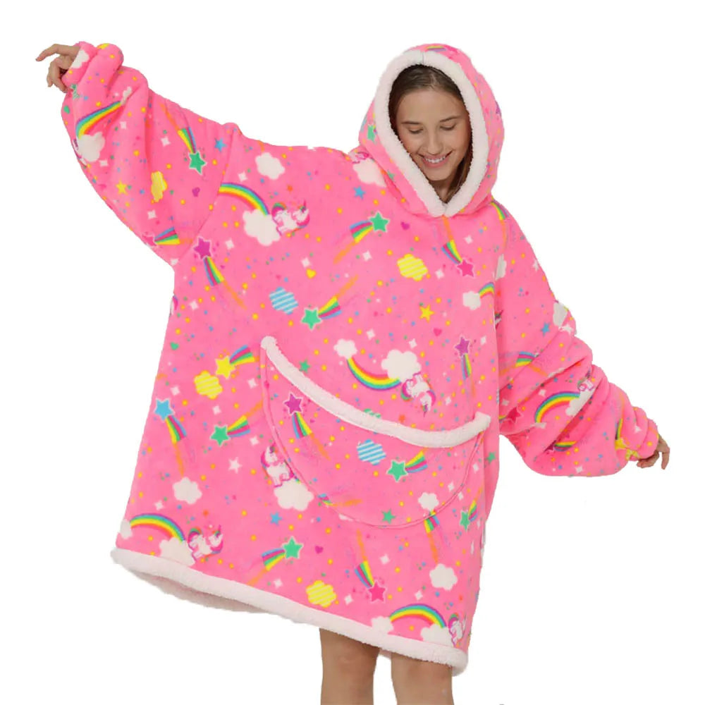 Stilla | Oversized fleece tæppe med hætte og lommer