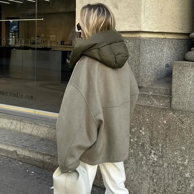 Stilla | Kvinde Casual Og Løs Jakke Med Hætte