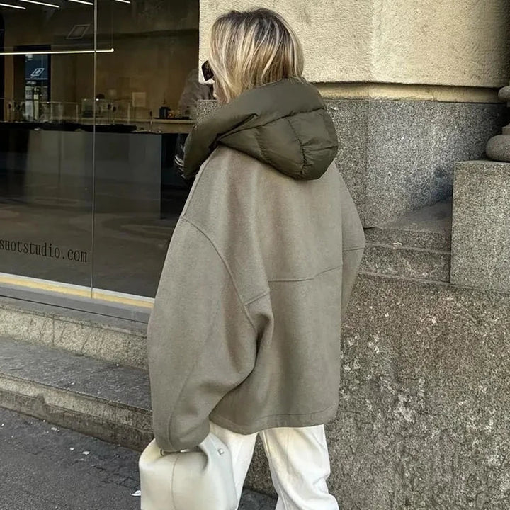 Stilla | Kvinde Casual Og Løs Jakke Med Hætte