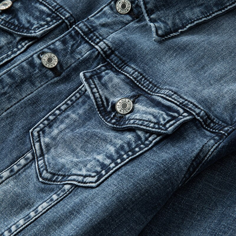 Stilla | Slim Fit Motorcykelstil Jeansjakke til Herrer