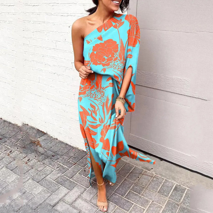 Stilla | Diagonal Skulder Maxi Kjole
